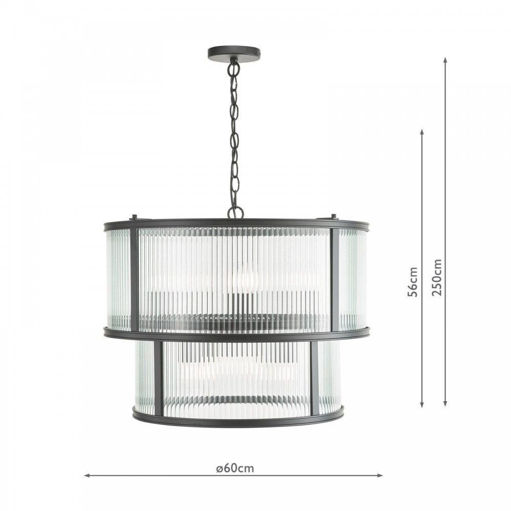 Bianka 6 Light Pendant in Matt Black