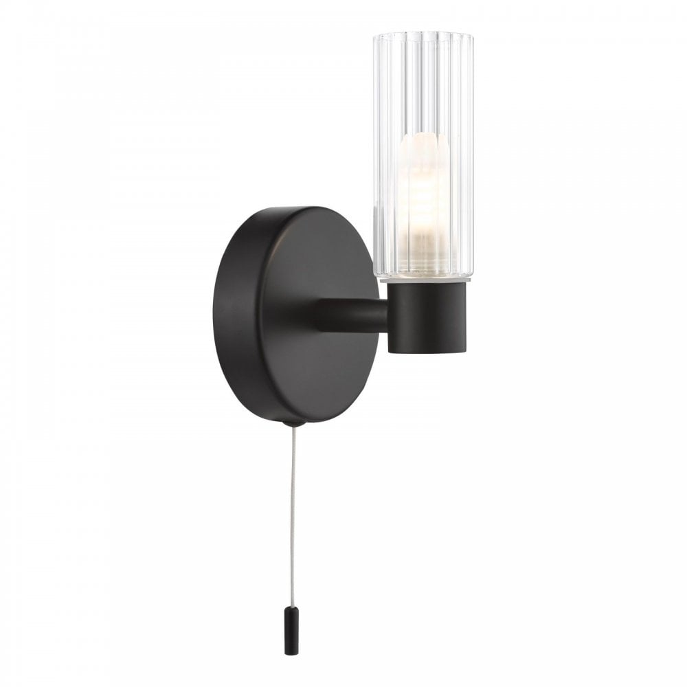 Bolton Single Black Wall Light IP44