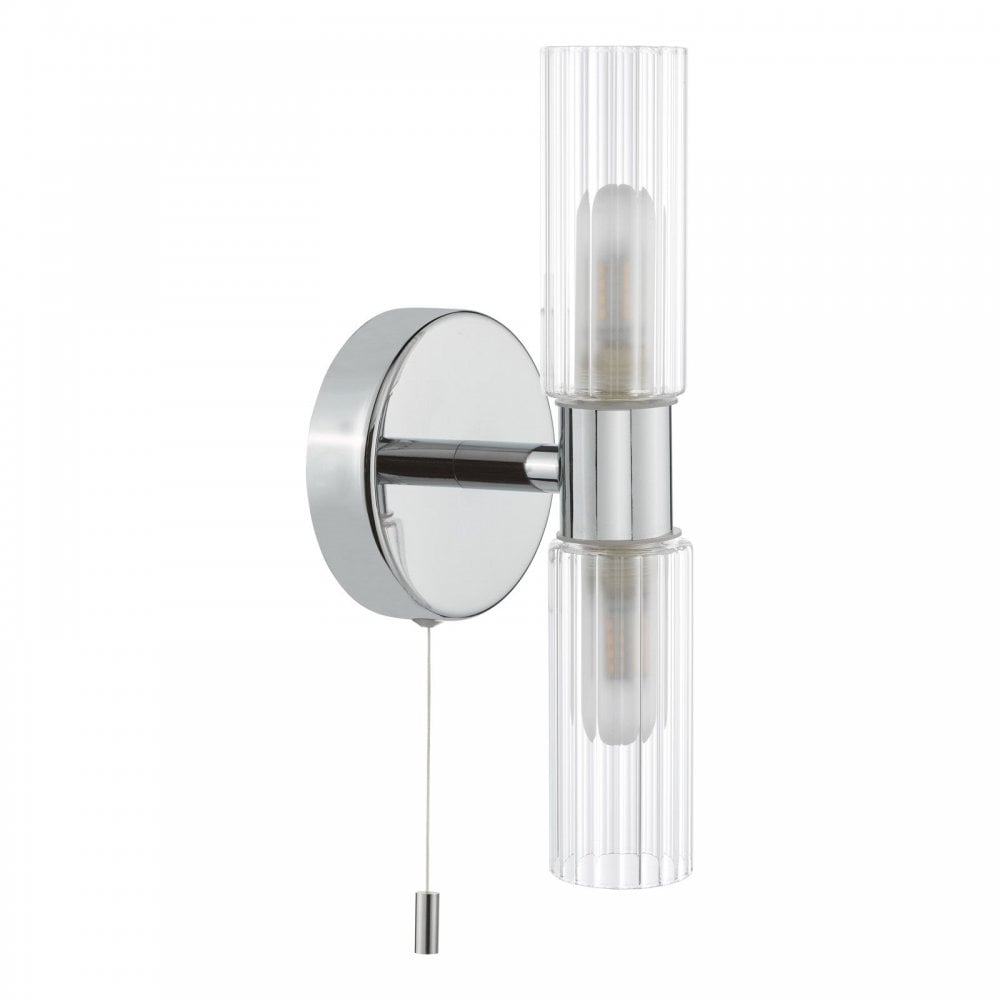 Bolton Double Polished Chrome Wall Light IP44