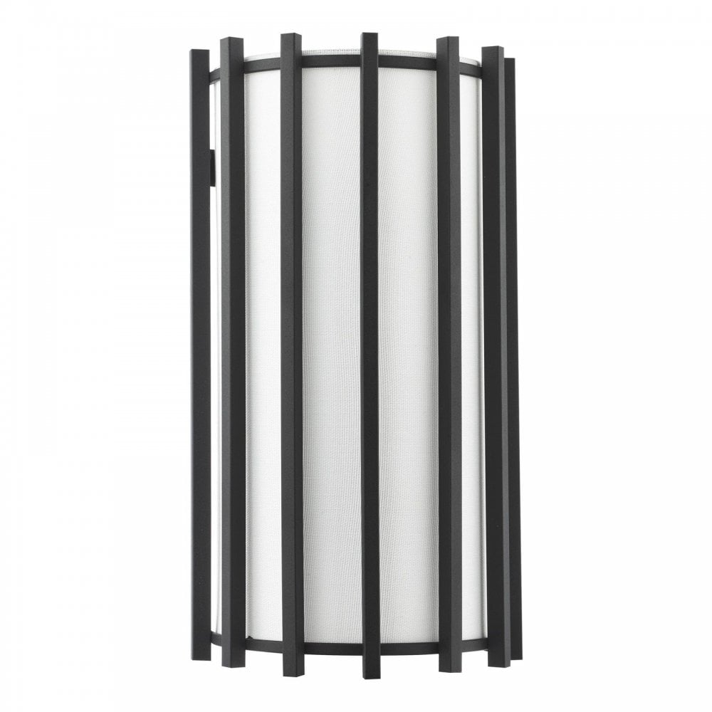 Cagliari Matt Black Wall Light C/W Ivory Shade