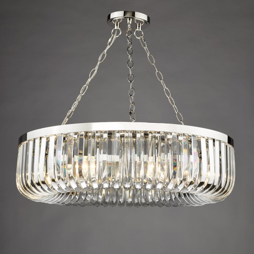 Sigourney 8 Light Satin & Gold Crystal Chandelier