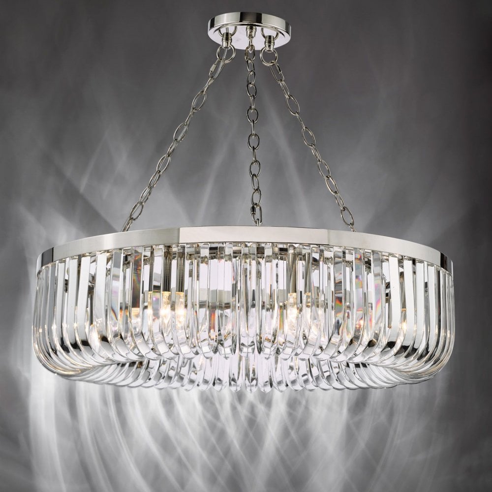 Sigourney 8 Light Satin & Gold Crystal Chandelier