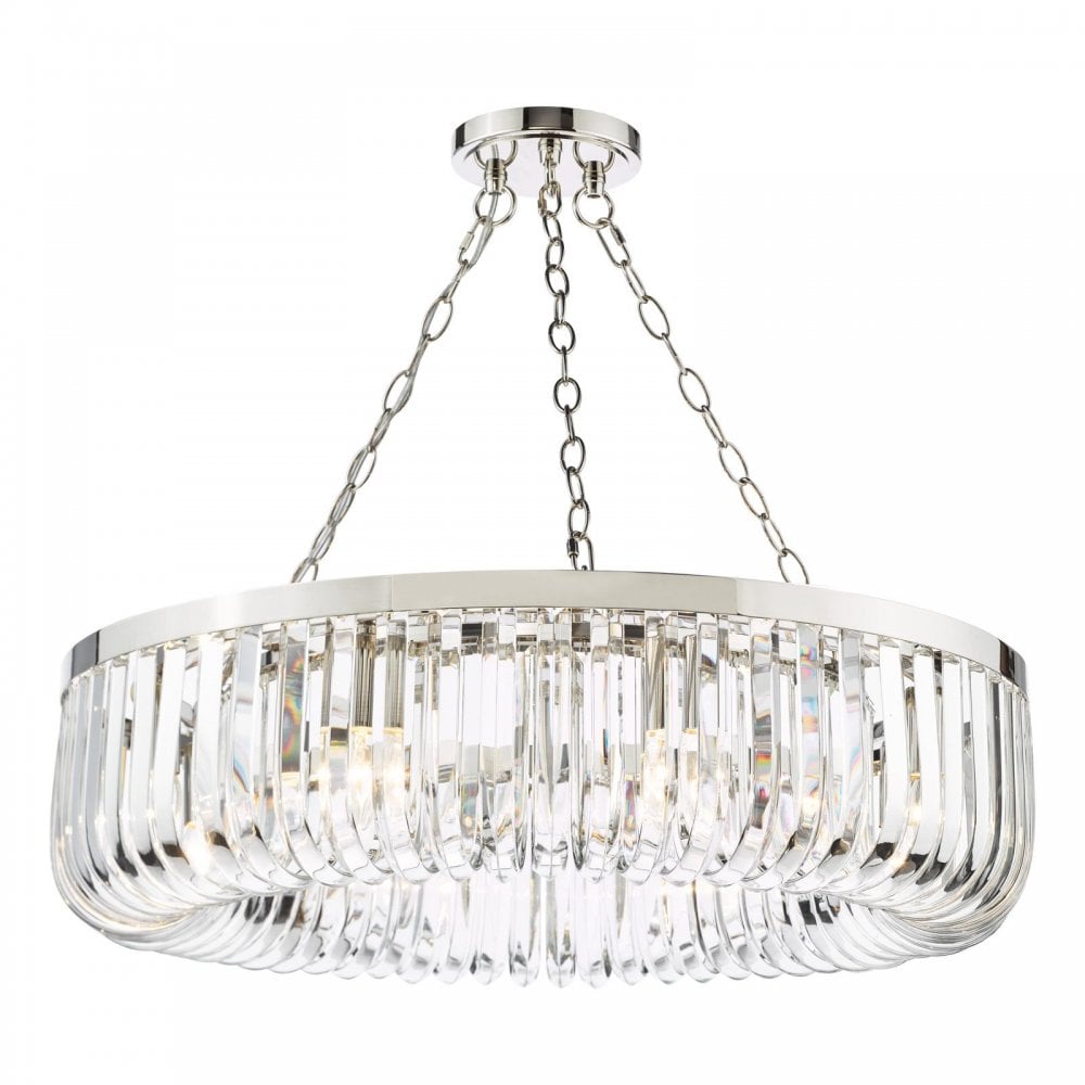 Sigourney 8 Light Satin & Gold Crystal Chandelier