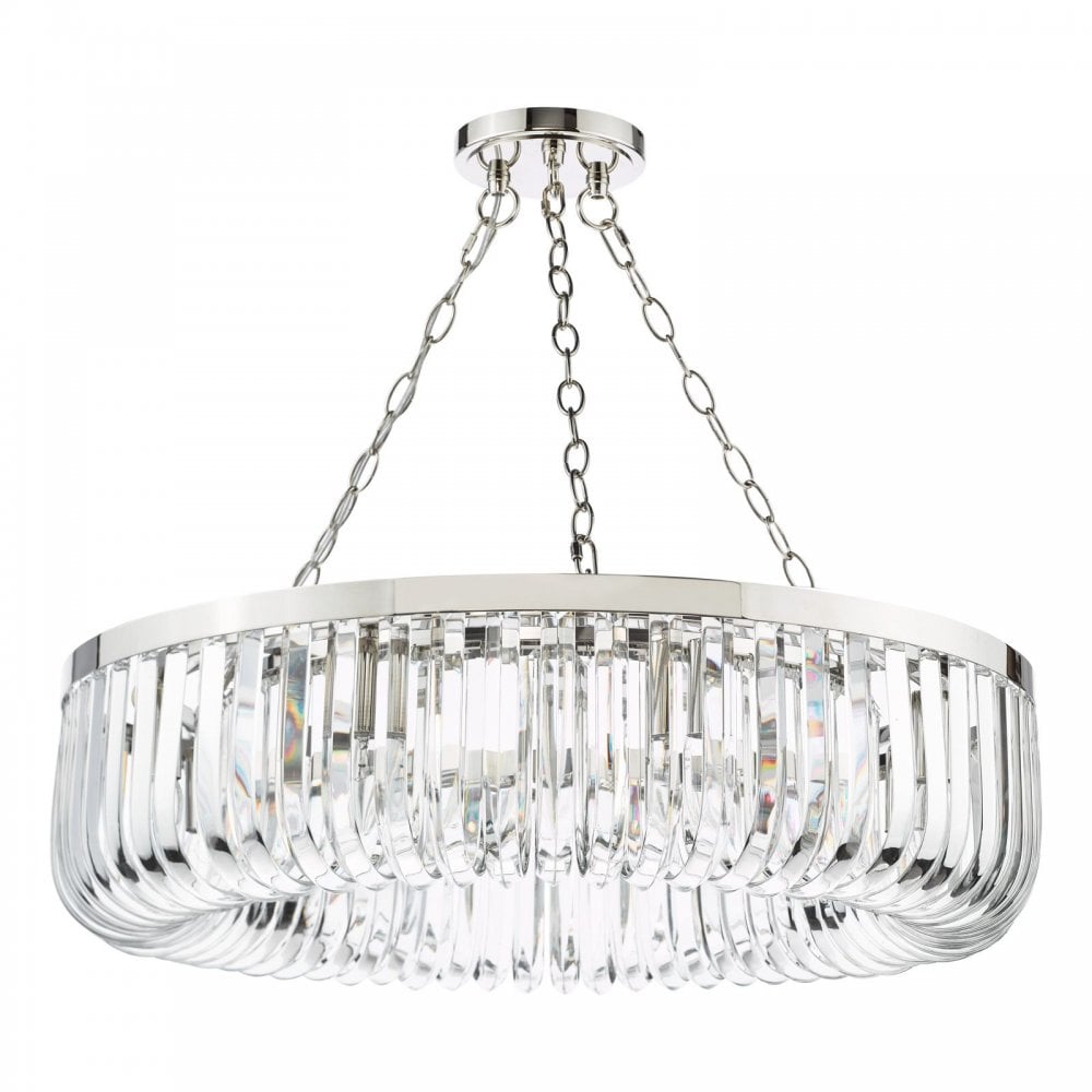 Sigourney 8 Light Satin & Gold Crystal Chandelier