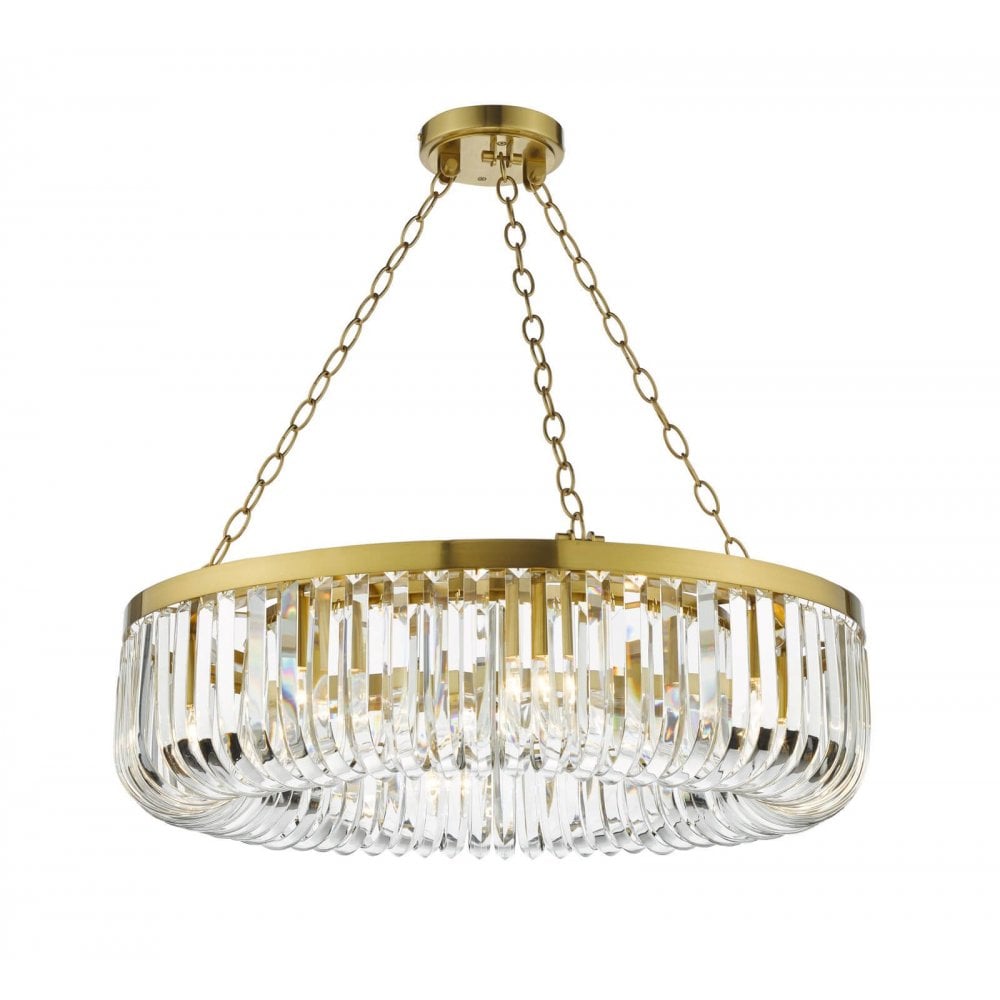Sigourney 8 Light Satin & Gold Crystal Chandelier