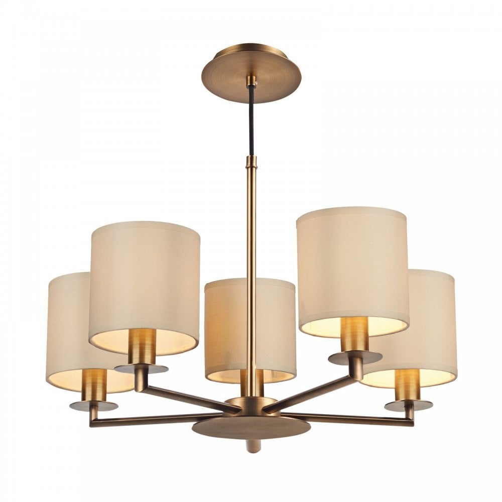 Tyler 5 Light Pendant in Bronze Finish C/W Shades