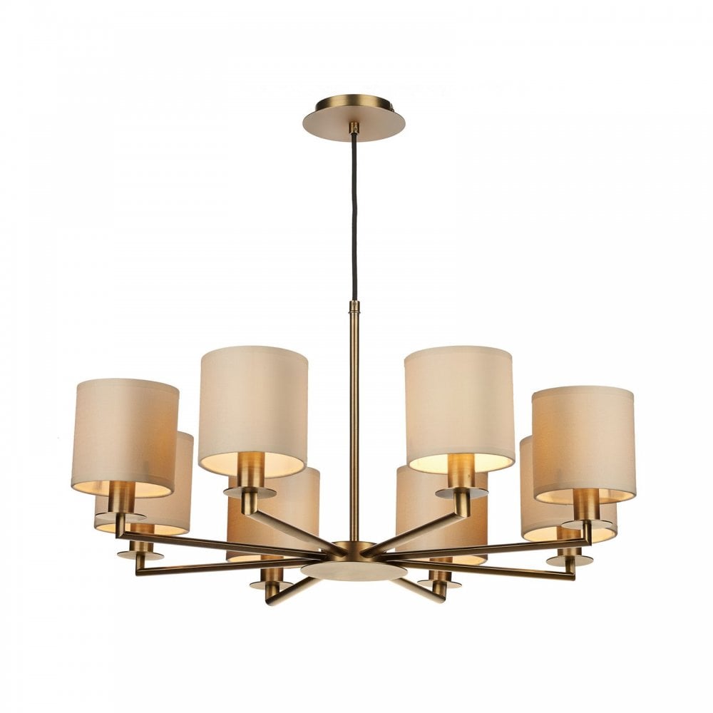 Tyler 8 Light Pendant in Bronze Finish C/W Shades