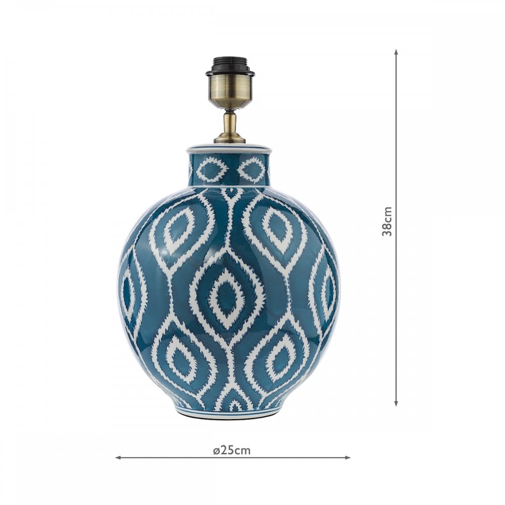 Dakari Blue & Brass Table Lamp Base Only
