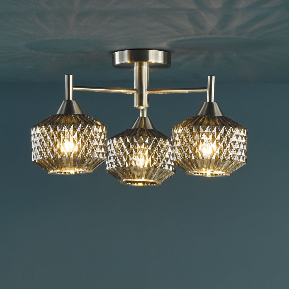 Fabrienne 3 Light Semi Flush Fitting