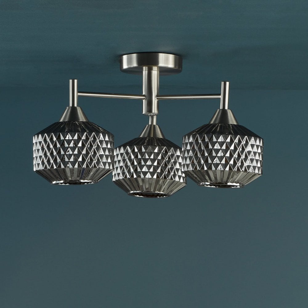 Fabrienne 3 Light Semi Flush Fitting
