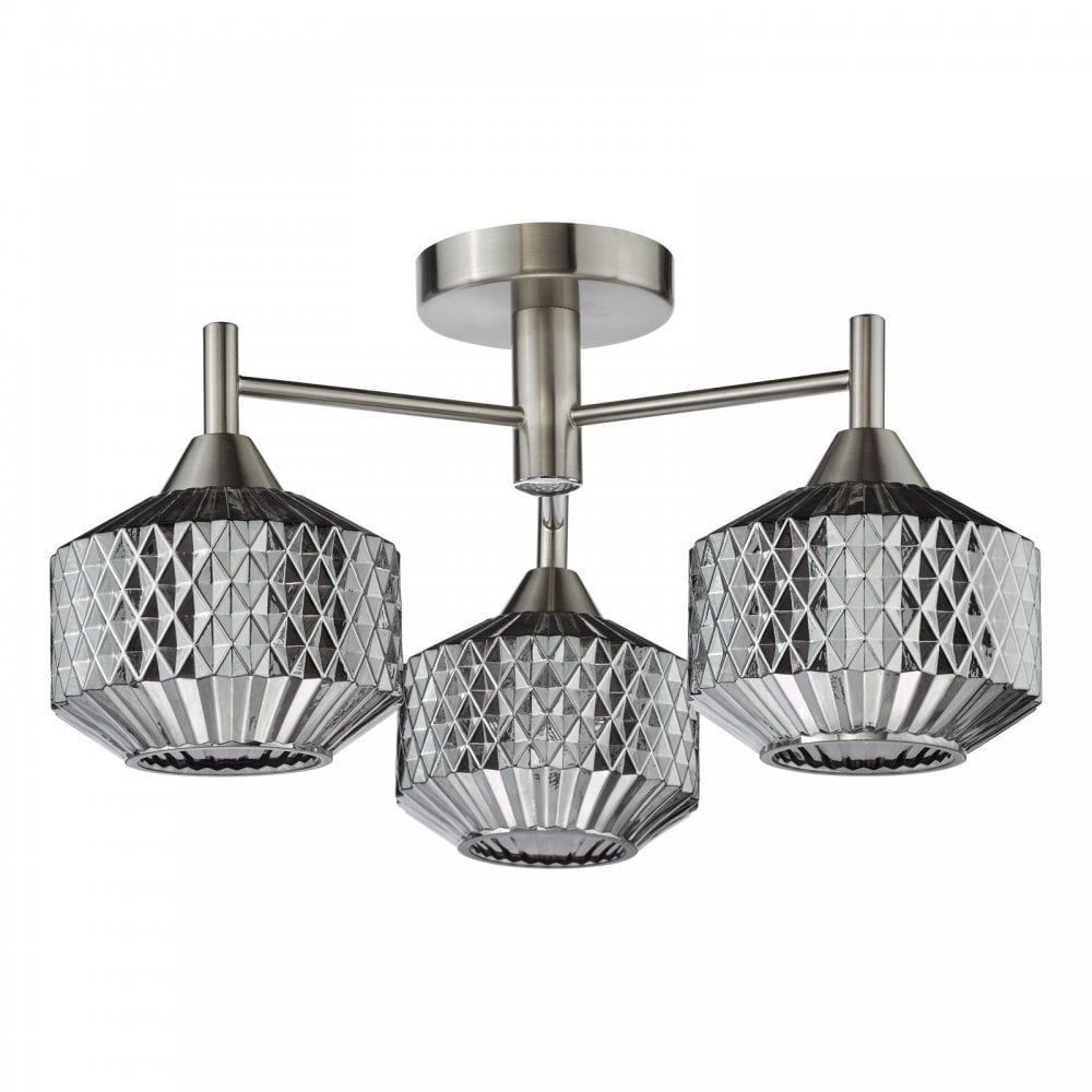 Fabrienne 3 Light Semi Flush Fitting