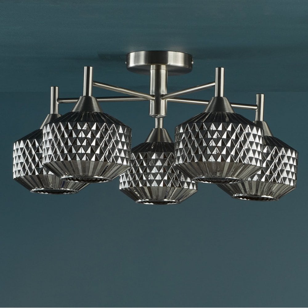 Fabrienne 5 Light Semi Flush Fitting