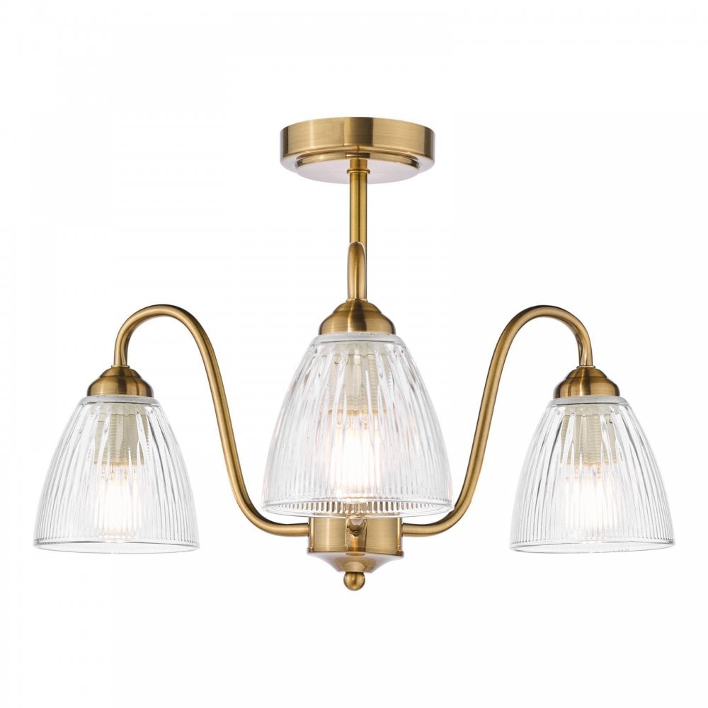 Glynis Antique Bronze 3 Light Semi Flush Fitting