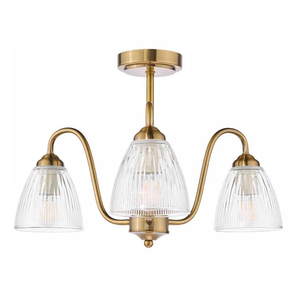 Glynis Antique Bronze 3 Light Semi Flush Fitting