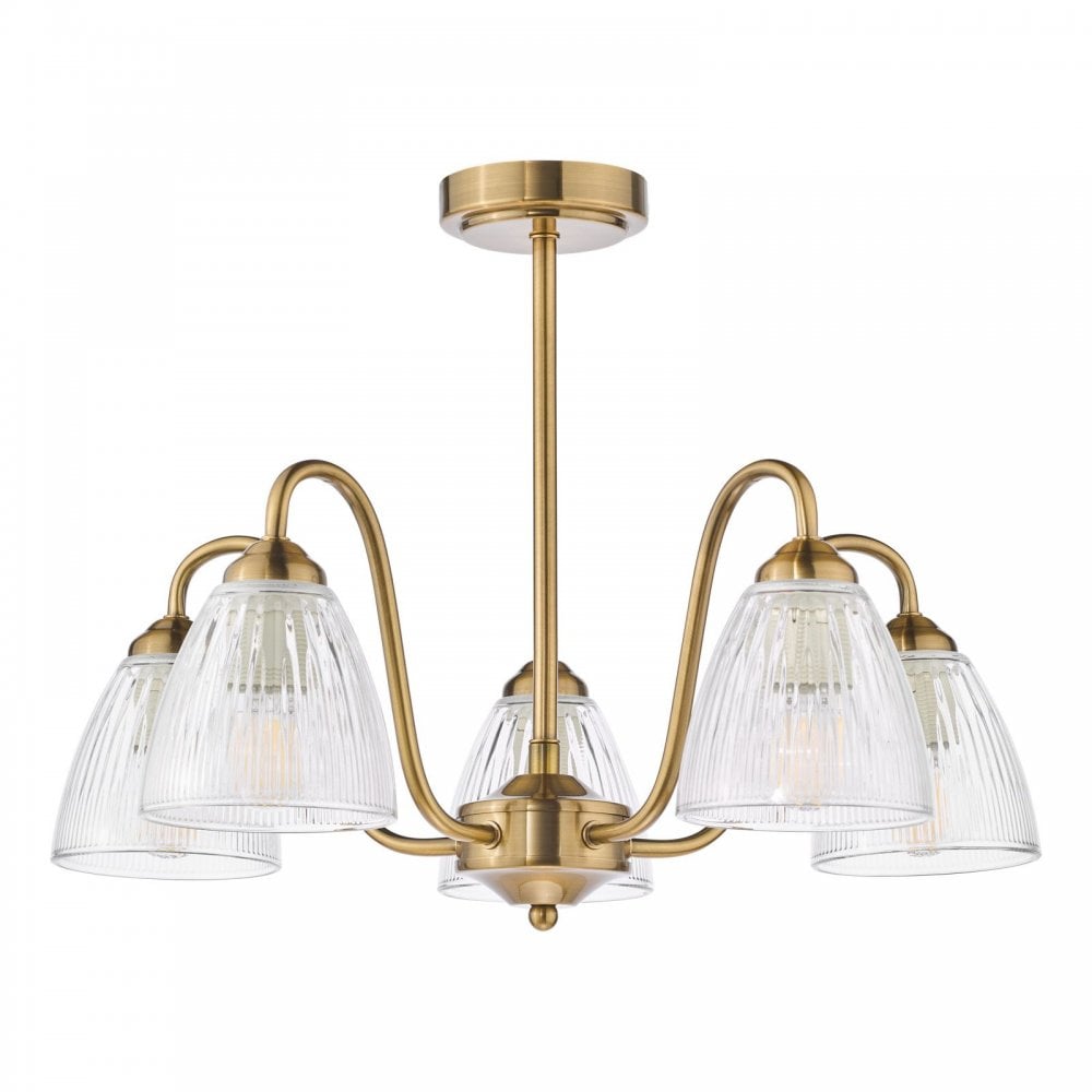 Glynis Antique Bronze 5 Light Semi Flush Fitting