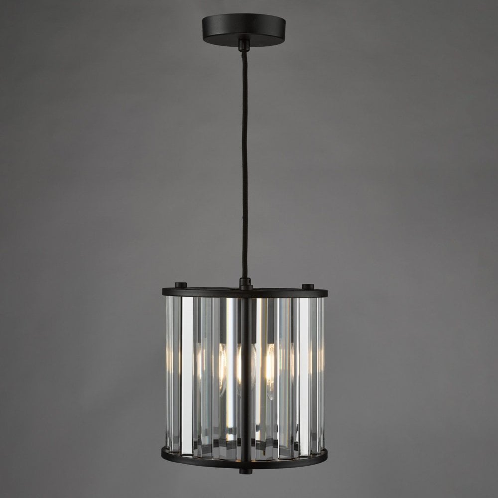 Kiran Single Pendant in Satin Black