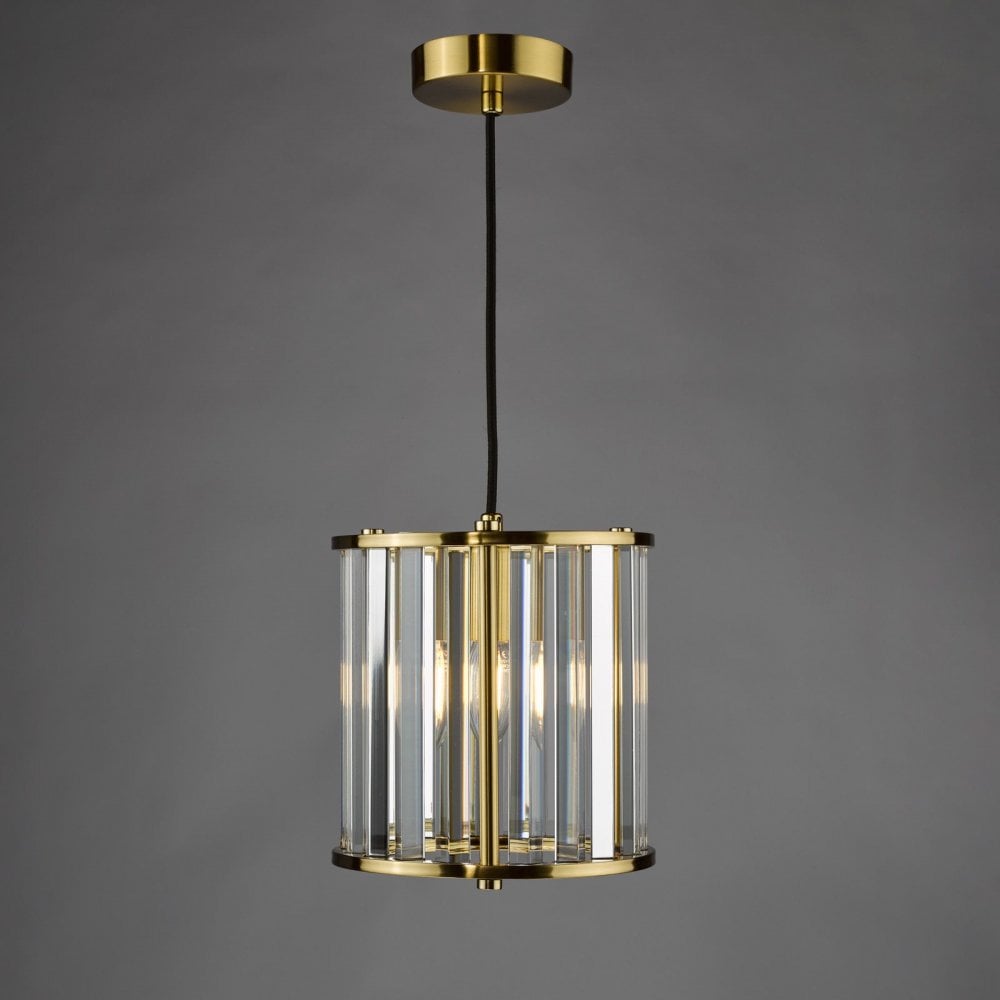 Kiran Single Pendant in Natural Brass