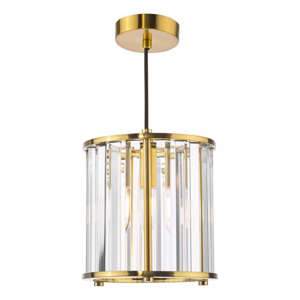 Kiran Single Pendant in Natural Brass