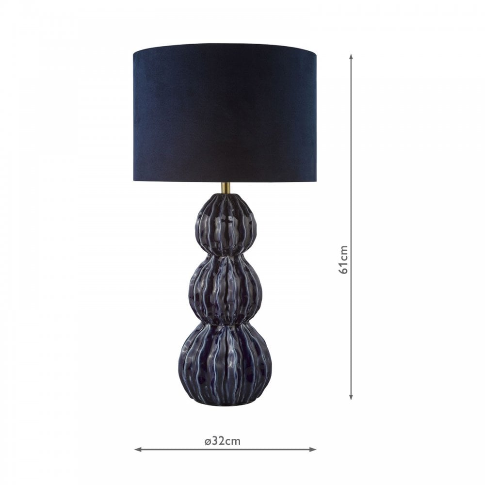 Lorelai Blue Table Lamp C/W Shade