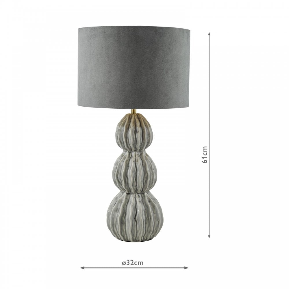 Lorelai Grey Table Lamp C/W Shade