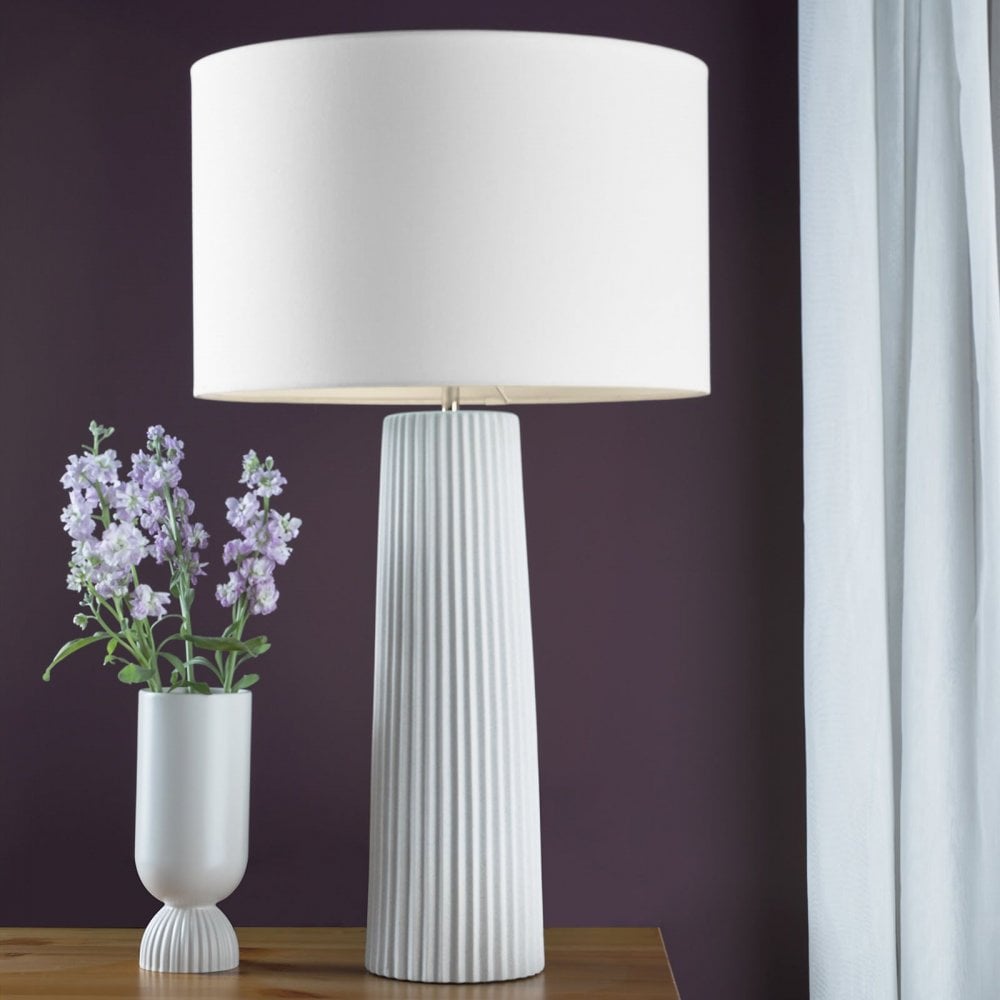Myla White Ceramic Table Lamp C/W Shade
