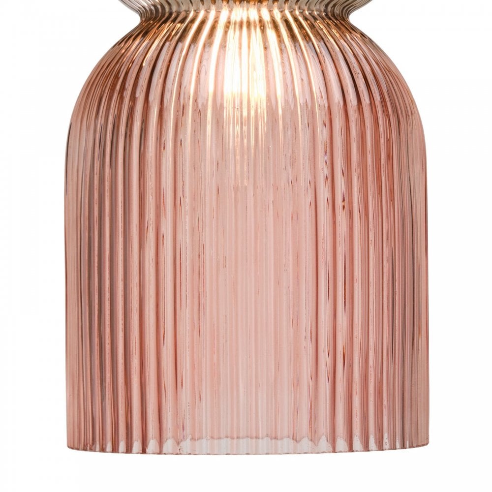 Rhubarb Pink & Green Single Pendant
