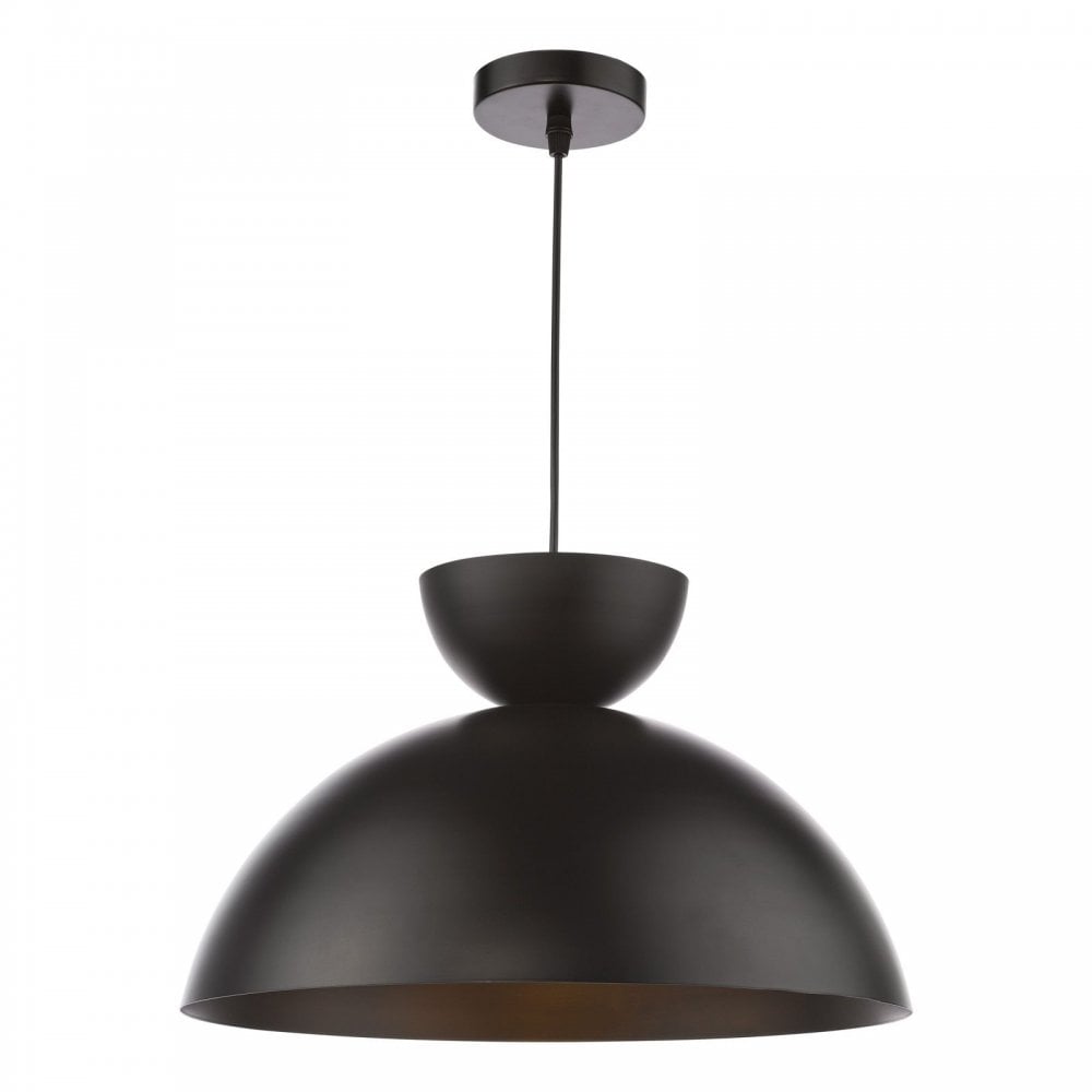 Riya Small Single Pendant in Matt Black