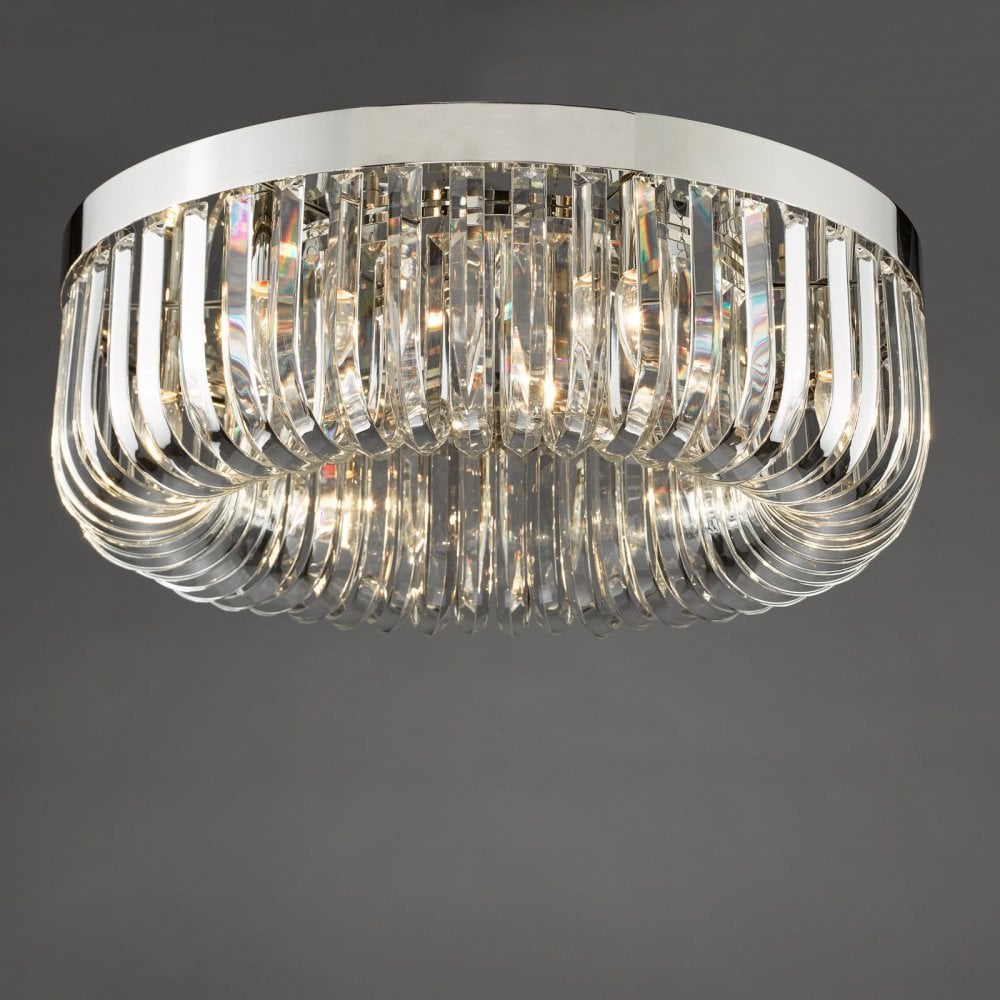 Sigourney 6 Light Polished Nickel Semi Flush Fitting