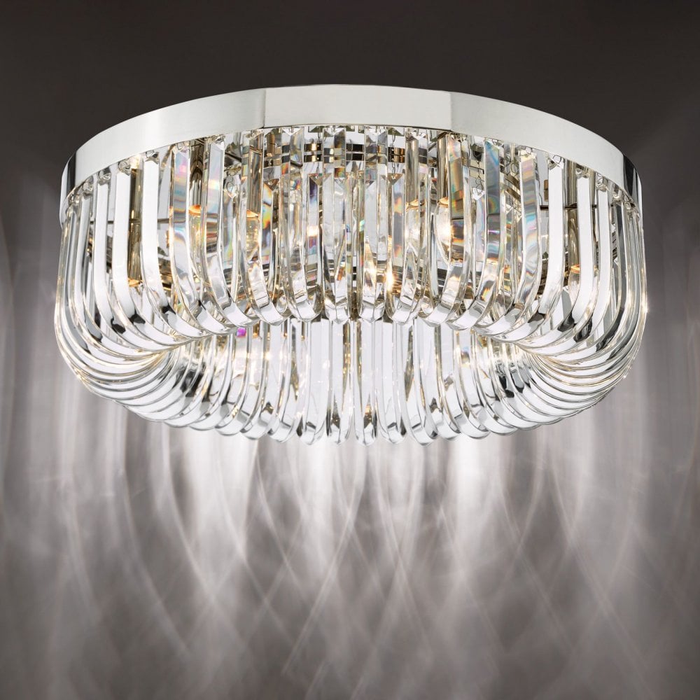Sigourney 6 Light Polished Nickel Semi Flush Fitting