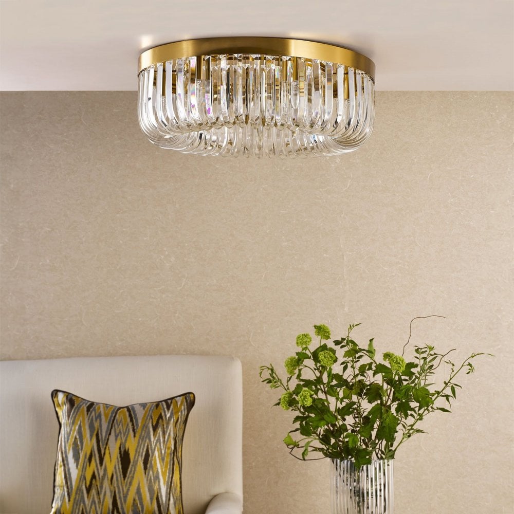 Sigourney 6 Light Satin Gold Semi Flush Fitting