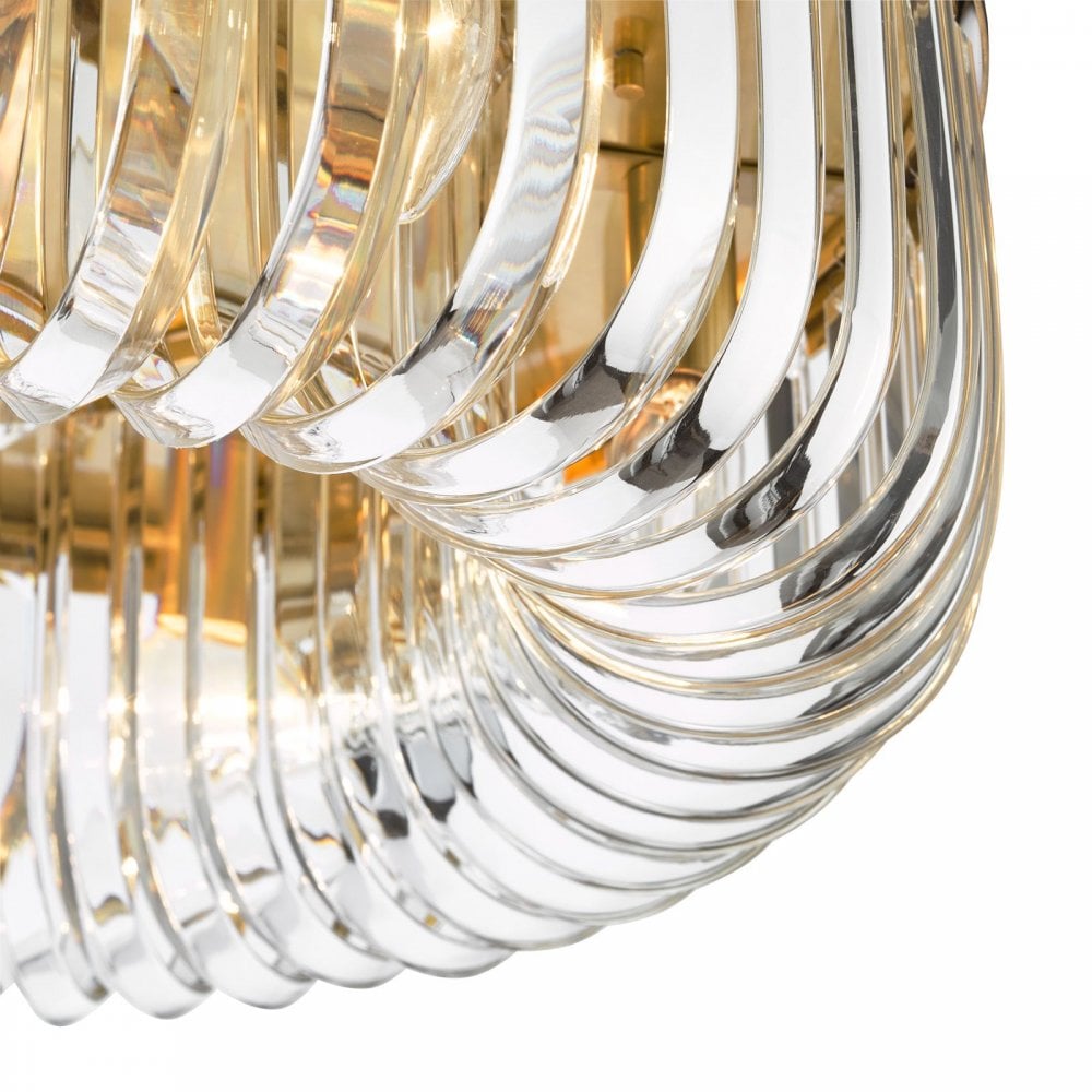 Sigourney 6 Light Satin Gold Semi Flush Fitting