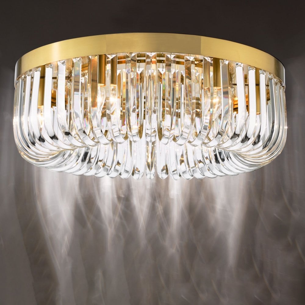 Sigourney 6 Light Satin Gold Semi Flush Fitting