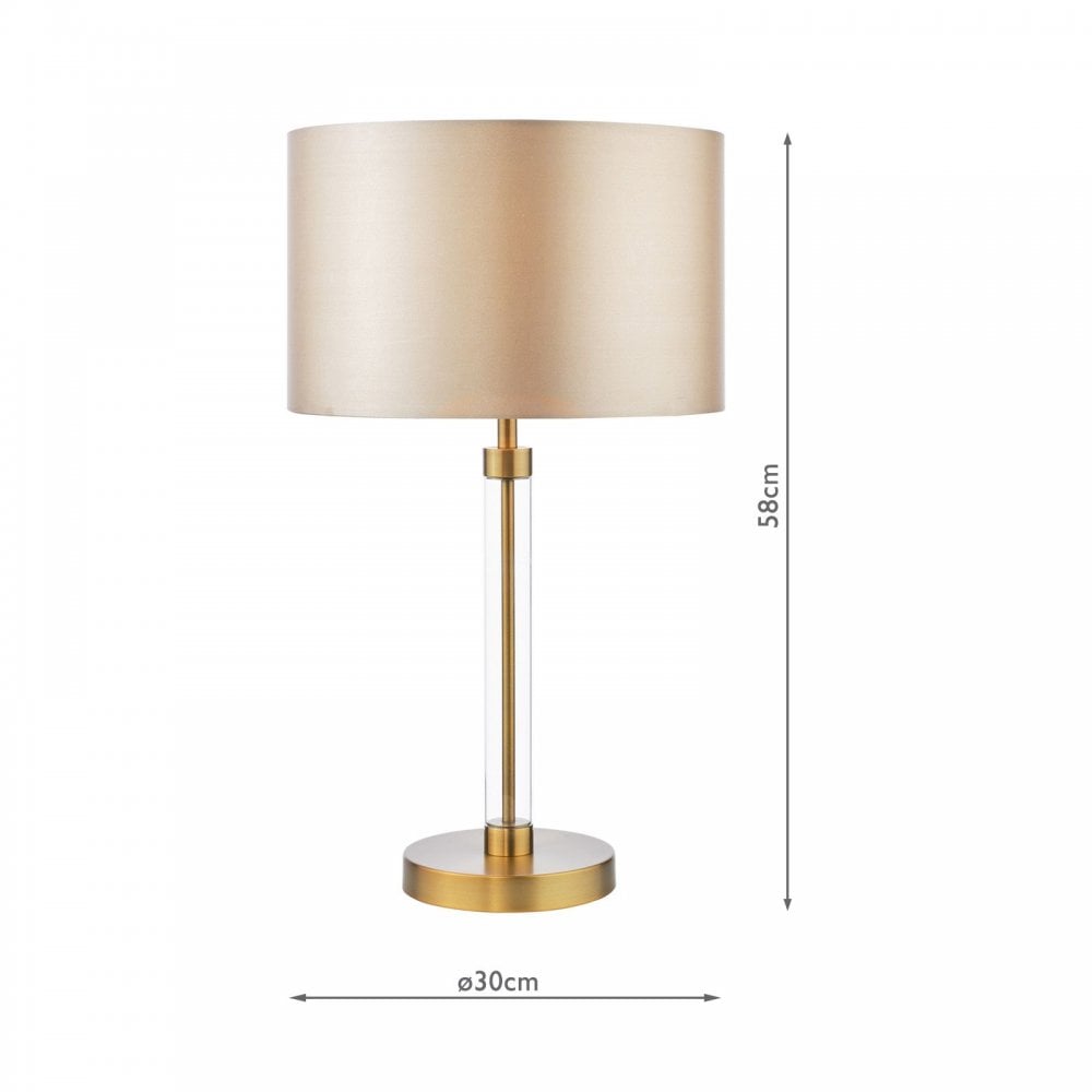 Sylvester Antique Brass Table Lamp C/W Shade