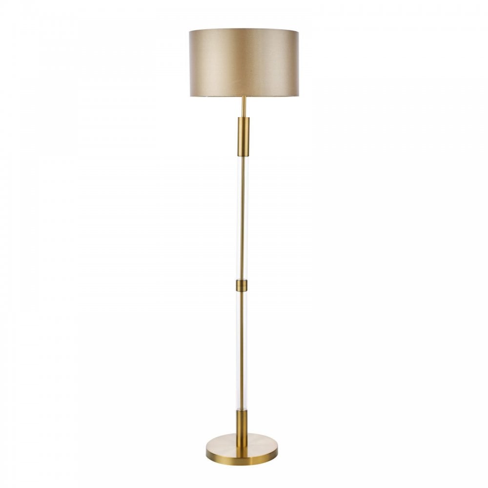Sylvester Antique Brass Floor Lamp C/W Shade
