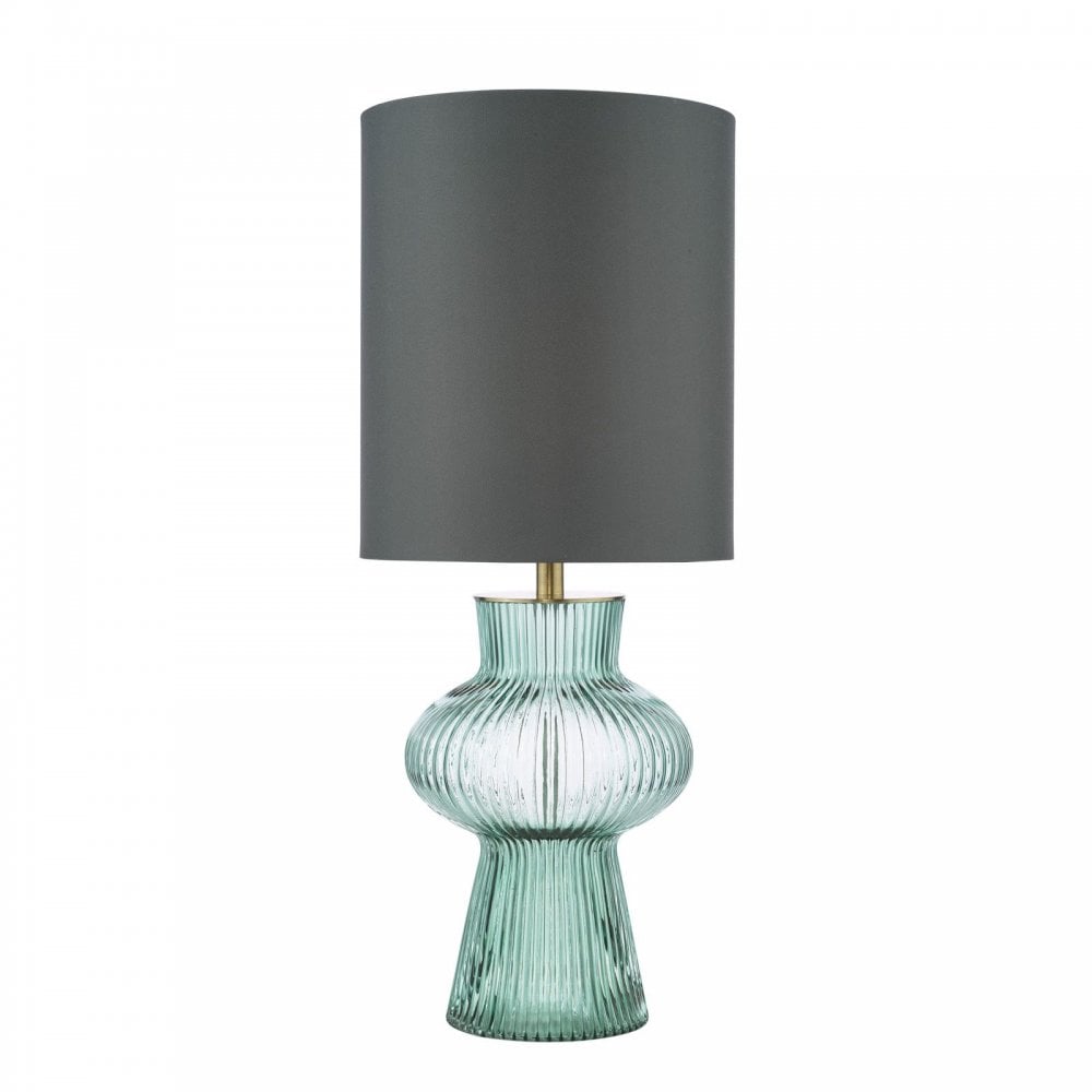 Suelita Green Glass Table Lamp C/W Shade