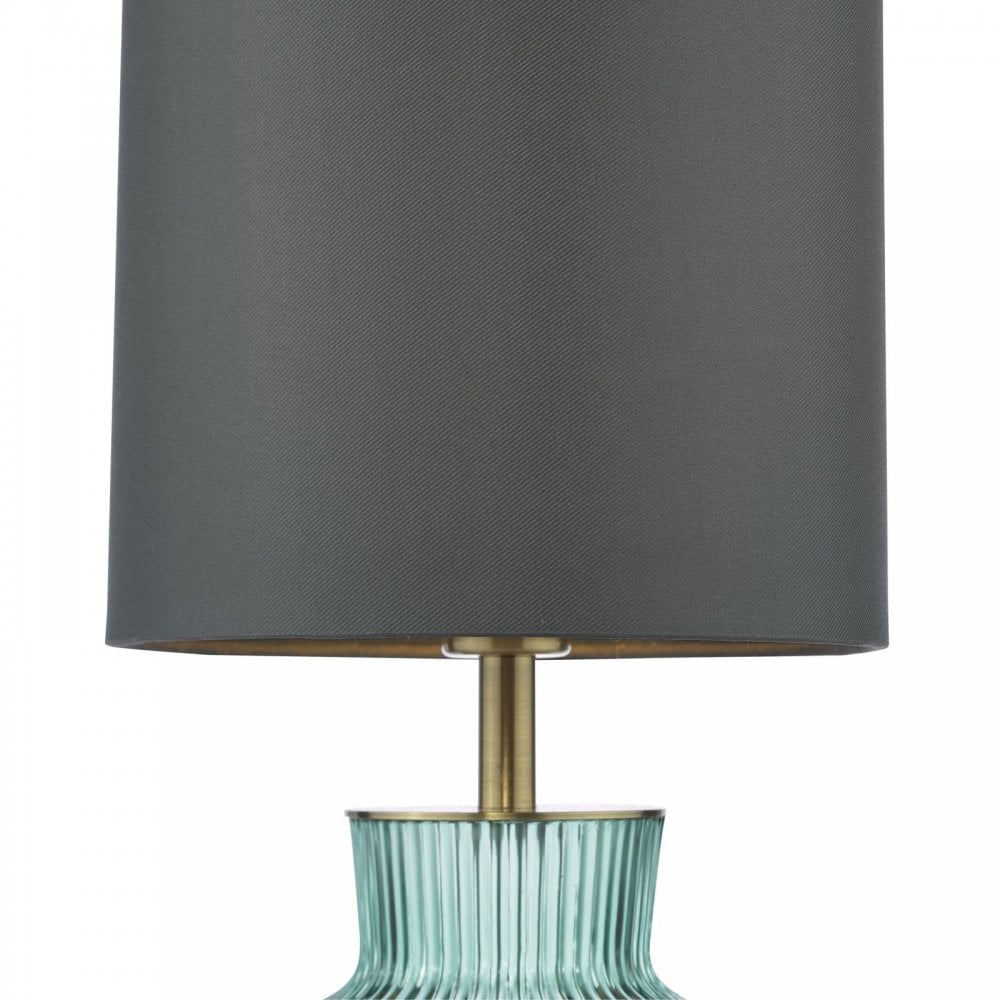 Suelita Green Glass Table Lamp C/W Shade