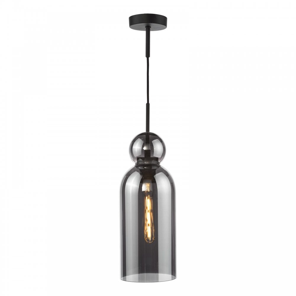 Tao Matt Black & Smoked Glass Pendant