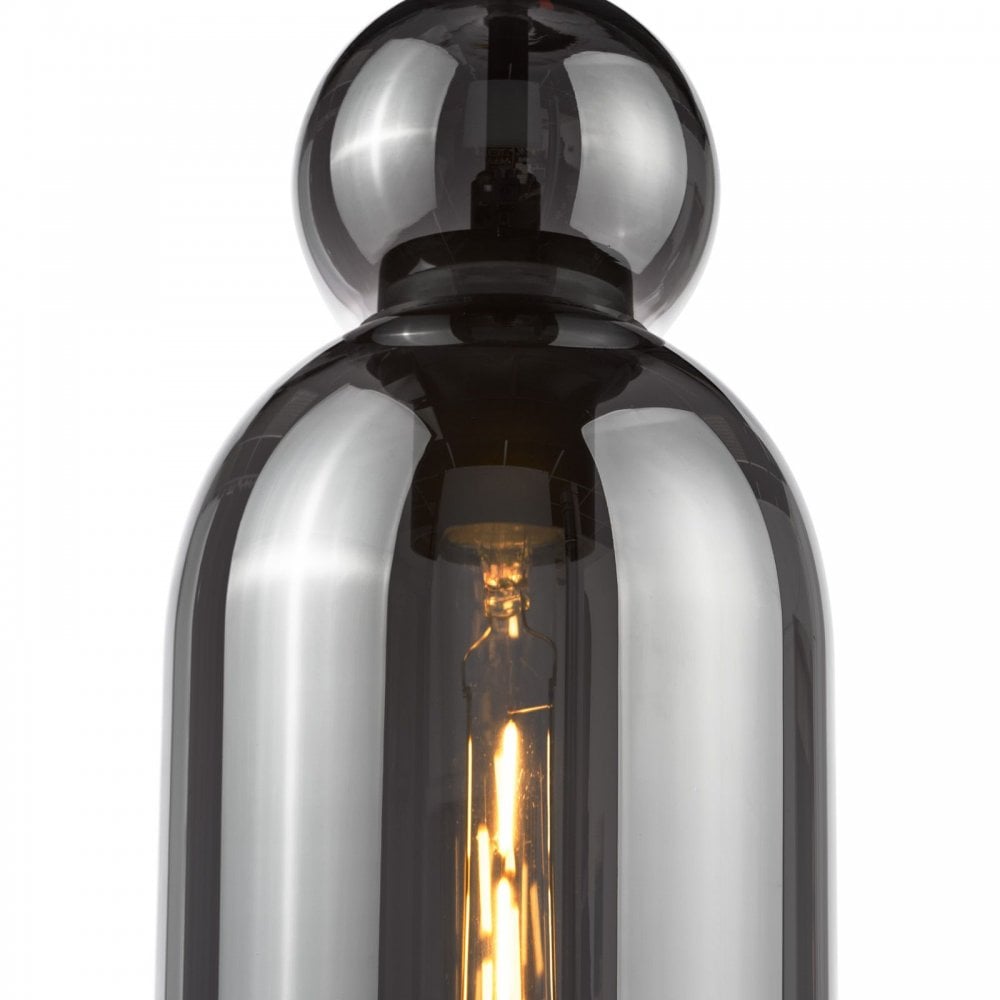 Tao Matt Black & Smoked Glass Pendant