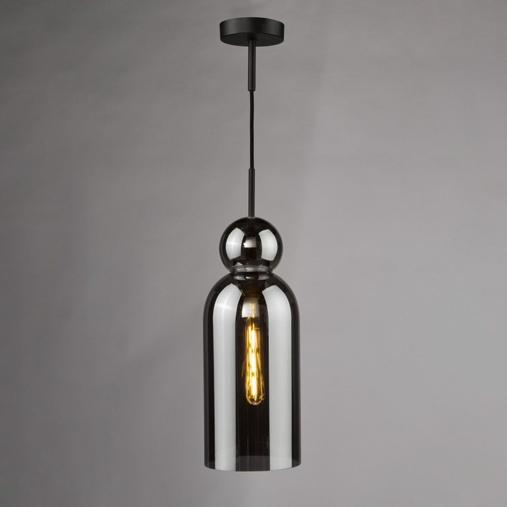 Tao Matt Black & Smoked Glass Pendant