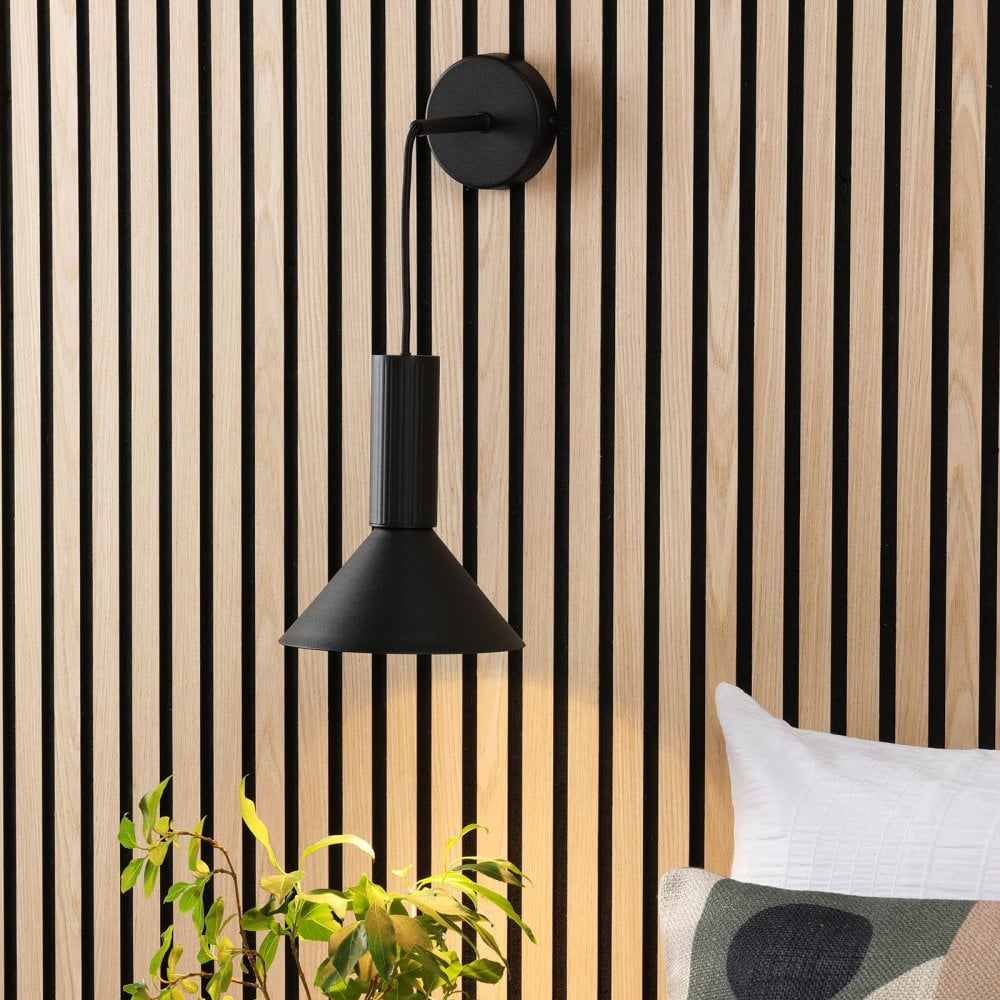 Ragnar Satin Black Pendant/Wall Light