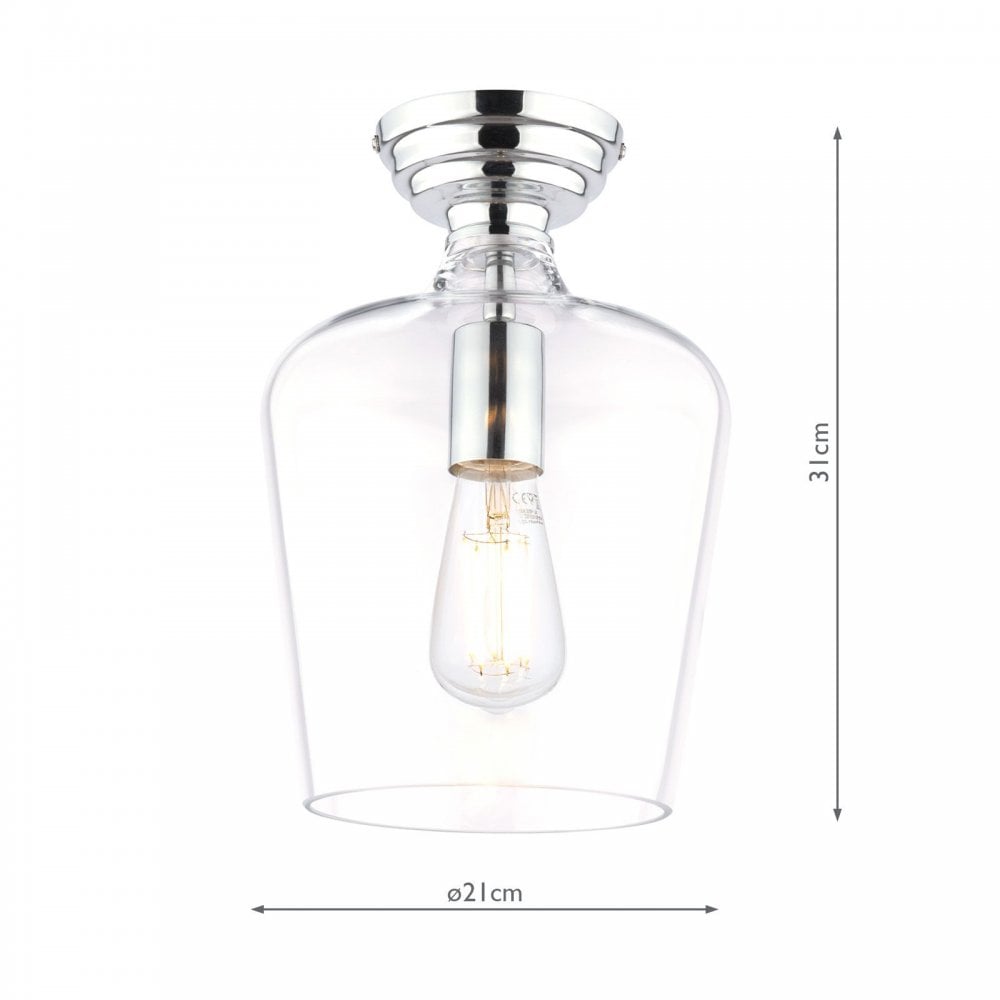 Ockley Polished Chrome Semi Flush Fitting