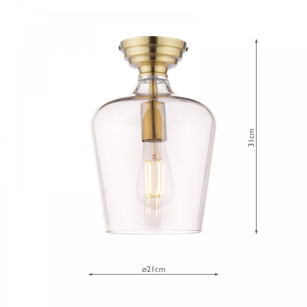 Ockley Polished Chrome Semi Flush Fitting