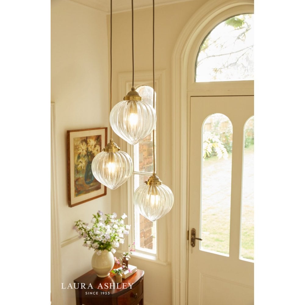 Whitham 3 Light Antique Brass Cluster Pendant