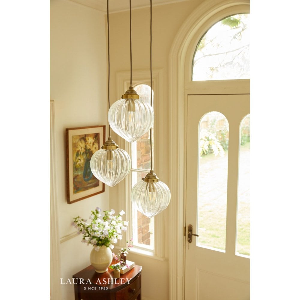 Whitham 3 Light Antique Brass Cluster Pendant