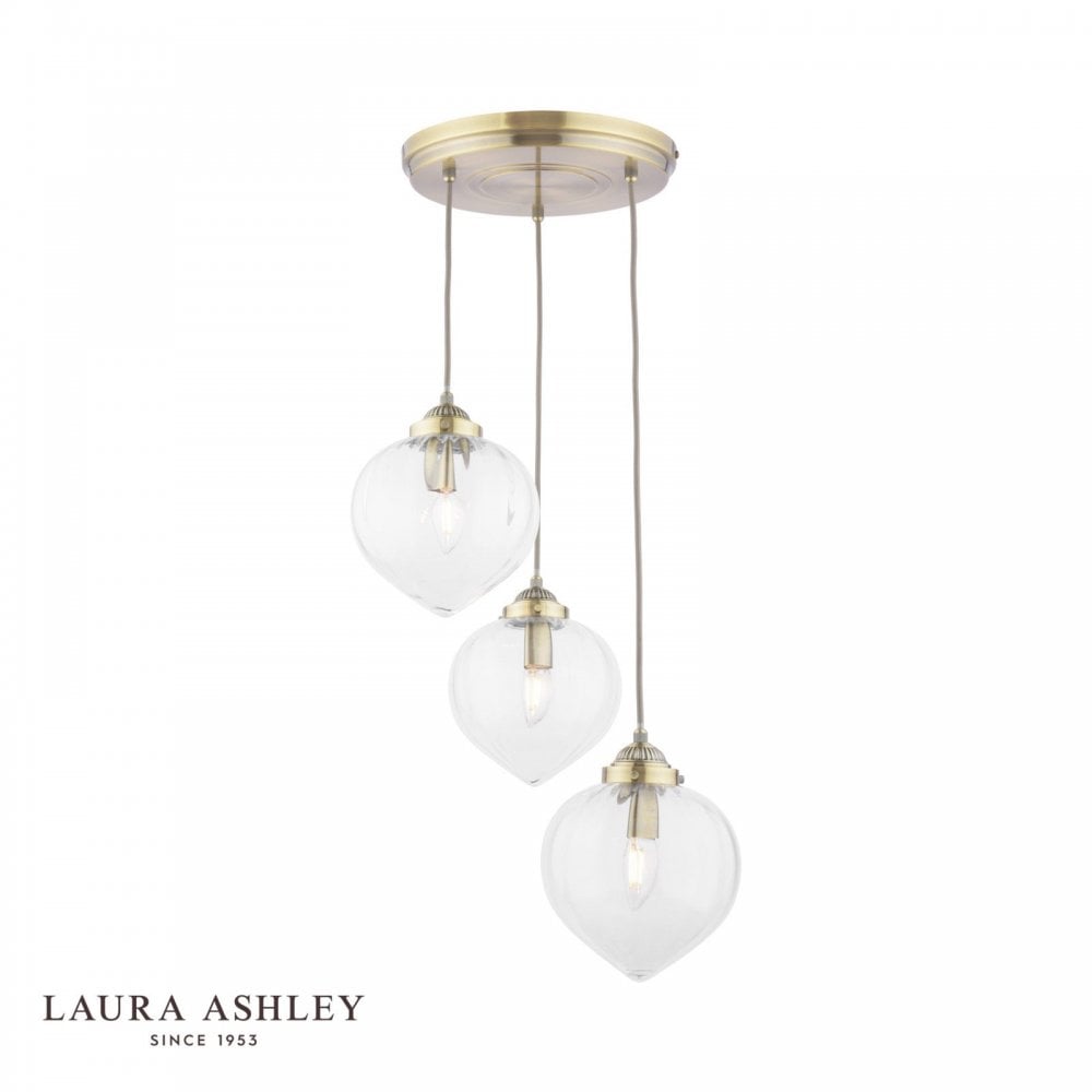 Whitham 3 Light Antique Brass Cluster Pendant