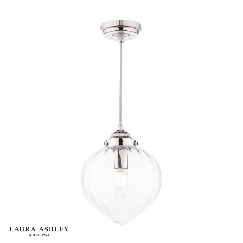 Whitham Polished Nickel & Glass Single Pendant