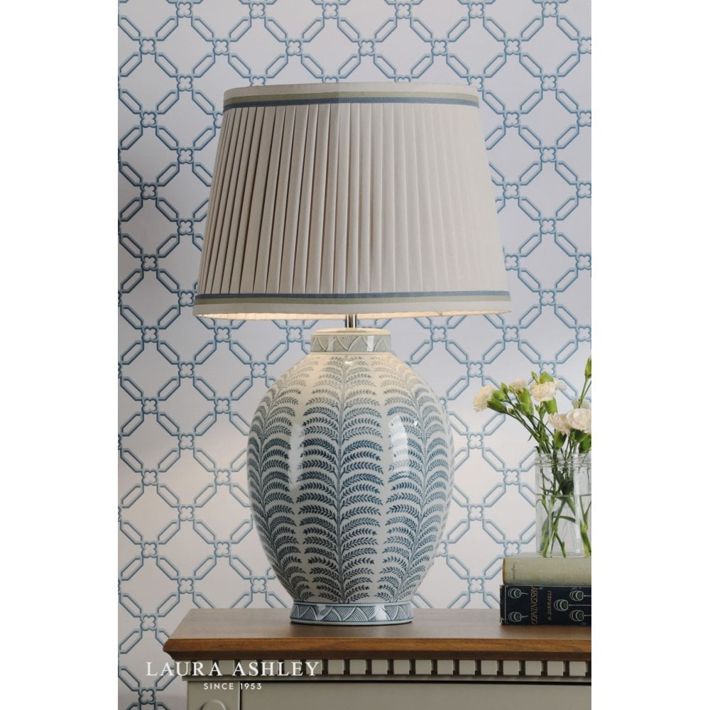 Stannard Blue Ceramic Table Lamp C/W Shade