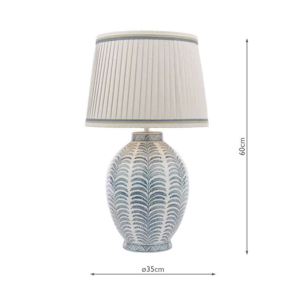 Stannard Blue Ceramic Table Lamp C/W Shade