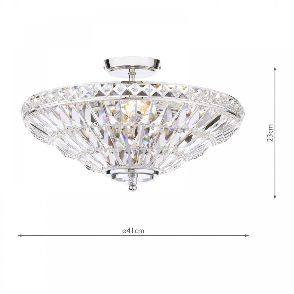 Vienna 3 Light Polished Chrome Semi Flush