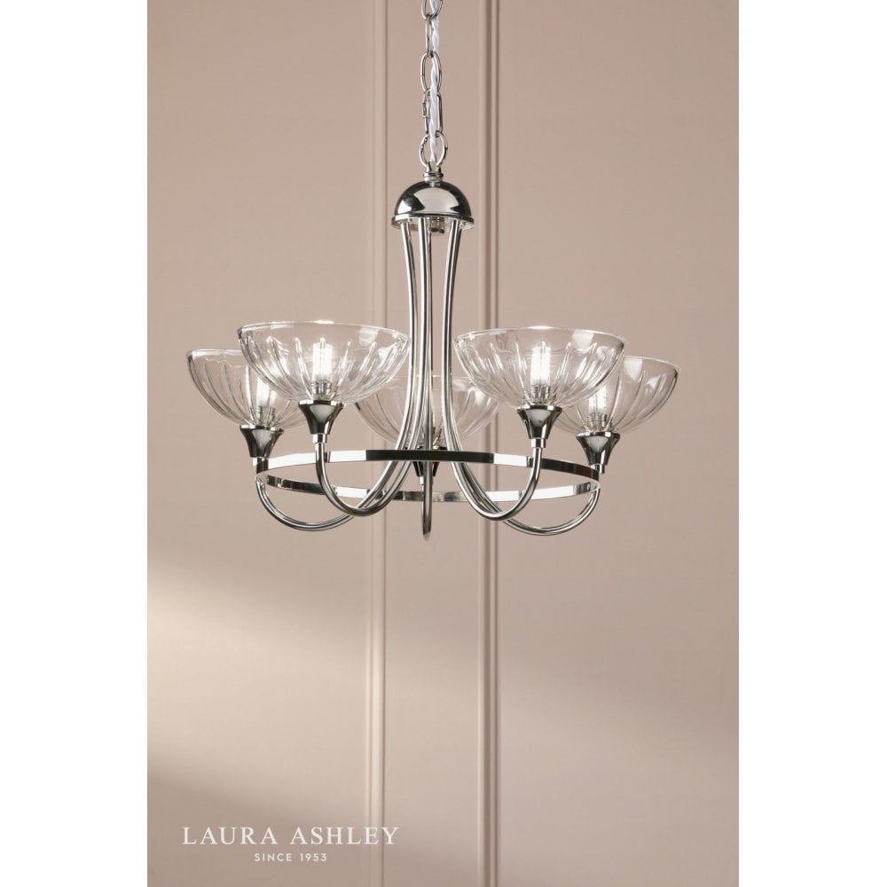 Wellham 5 Light Polished Nickel Pendant